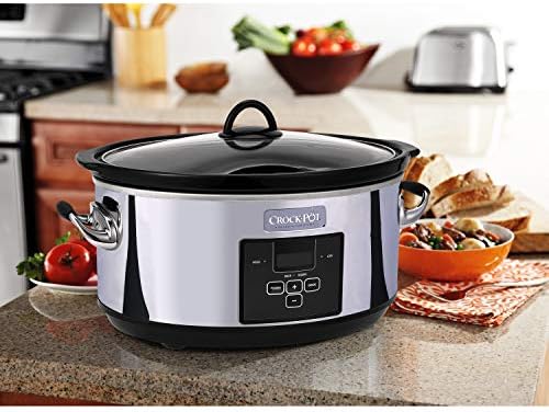 Crock-Pot 7 Quart Programmable Slow Cooker – Polished Platinum FD4M