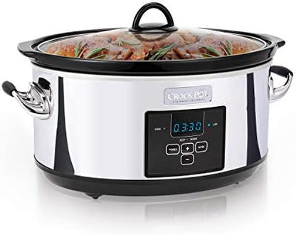 Crock-Pot 7 Quart Programmable Slow Cooker – Polished Platinum FD4M