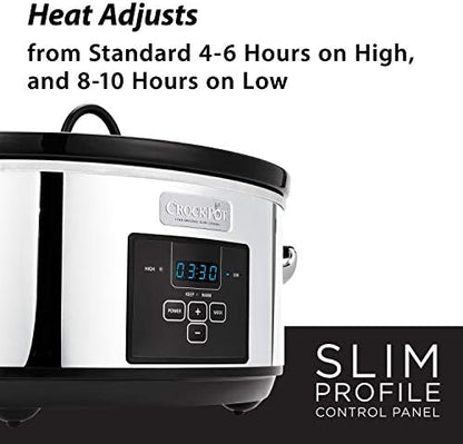 Crock-Pot 7 Quart Programmable Slow Cooker – Polished Platinum FD4M