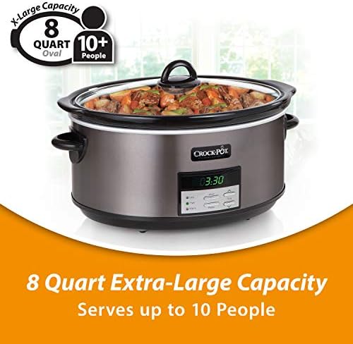 Crock-Pot 8 Quart Programmable Slow Cooker with Auto Warm T2I5