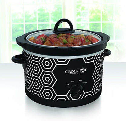 Crock-Pot 4.5 Quart Portable Slow Cooker – Black & White MTZS