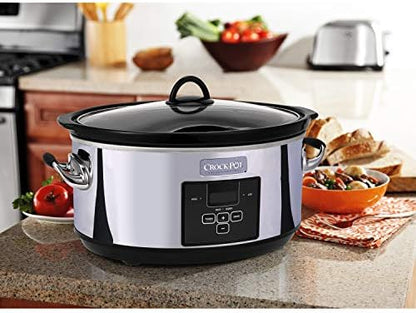 Crock-Pot 7 Quart Programmable Slow Cooker – Polished Platinum FD4M