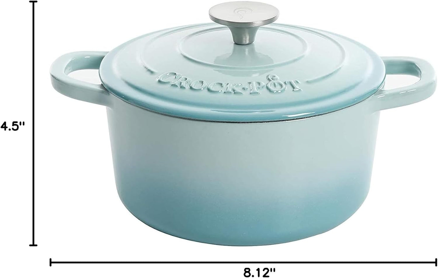 Crock-Pot 3 Quart Enameled Cast Iron Dutch Oven – Aqua WBA5