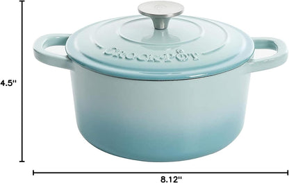 Crock-Pot 3 Quart Enameled Cast Iron Dutch Oven – Aqua WBA5